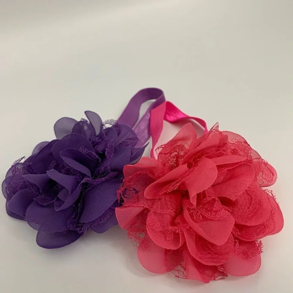 Flower Stretch Multicolor Hairbands For Children Hair Accessoies Pack of 9
